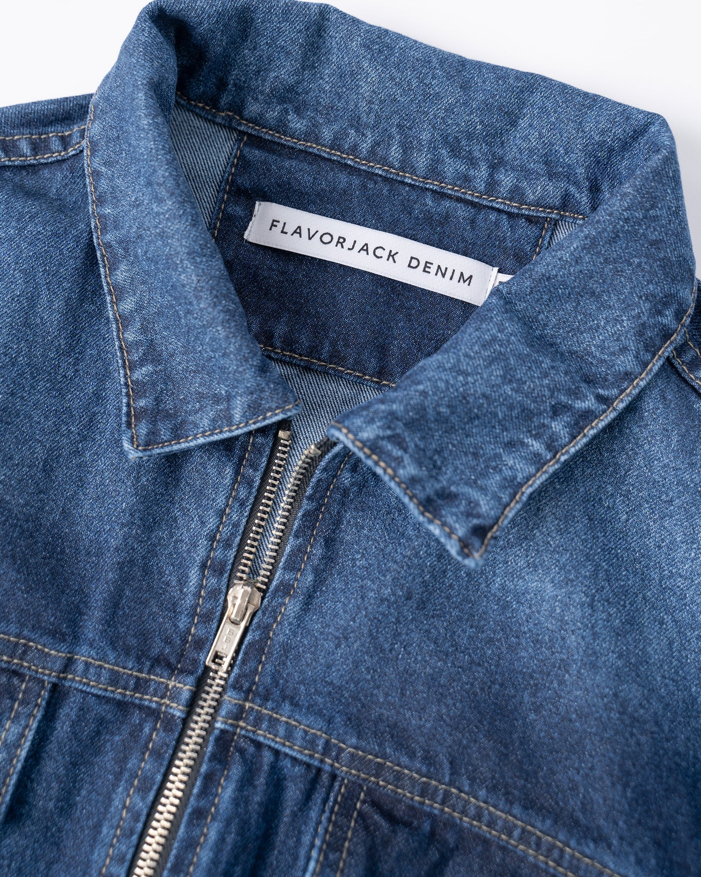 FJ Zipped Denim Jacket Blue