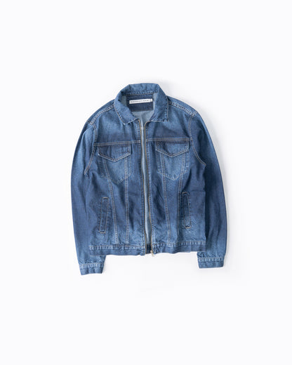 FJ Zipped Denim Jacket Blue