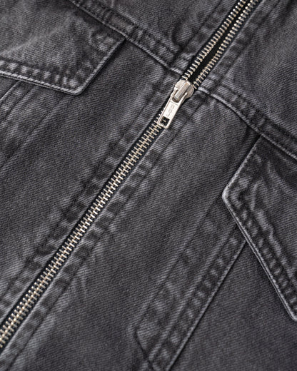 FJ Zipped Denim Jacket Grey