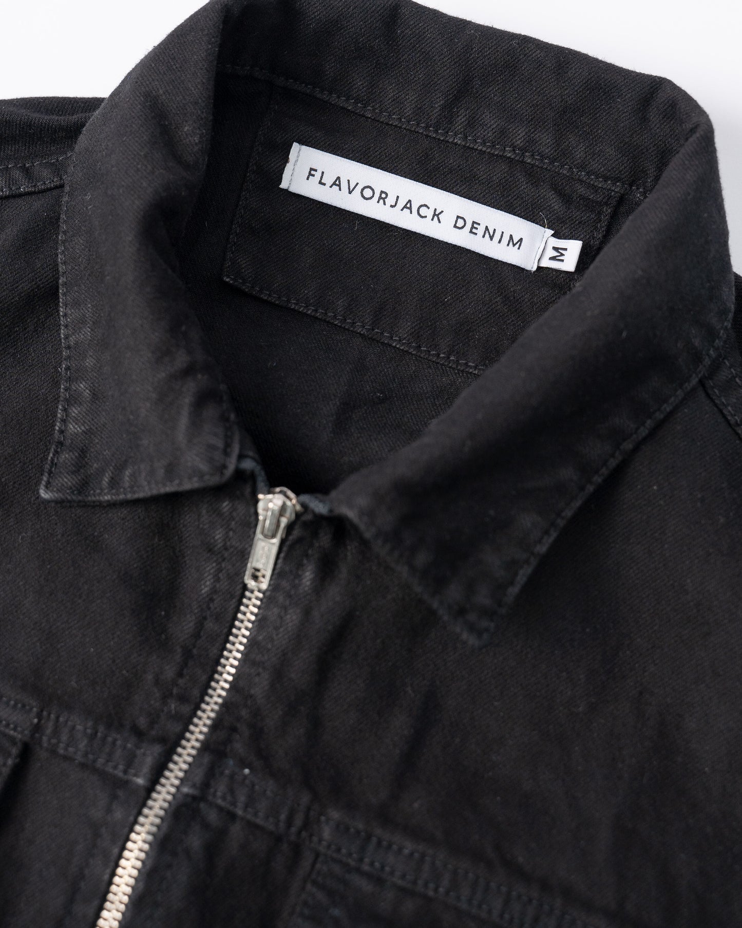 FJ Zipped Denim Jacket Black