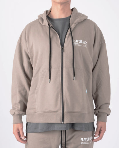 FJ 16 Zipped Hoodie Taupe