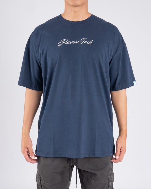 Script Oversize Tee Azul