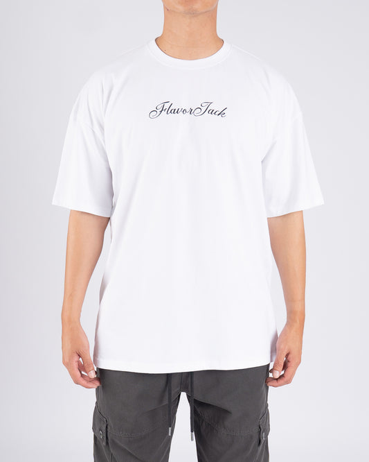 Script Oversize Tee Blanco