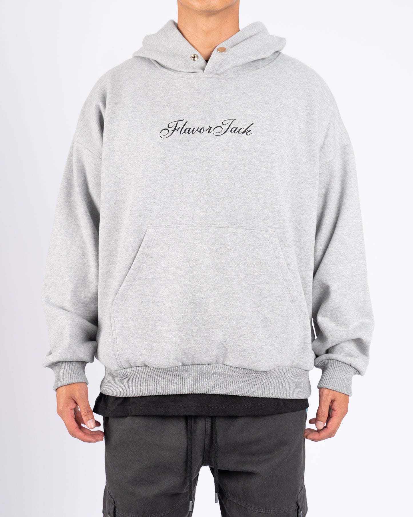 Script Oversize Hoodie Gris