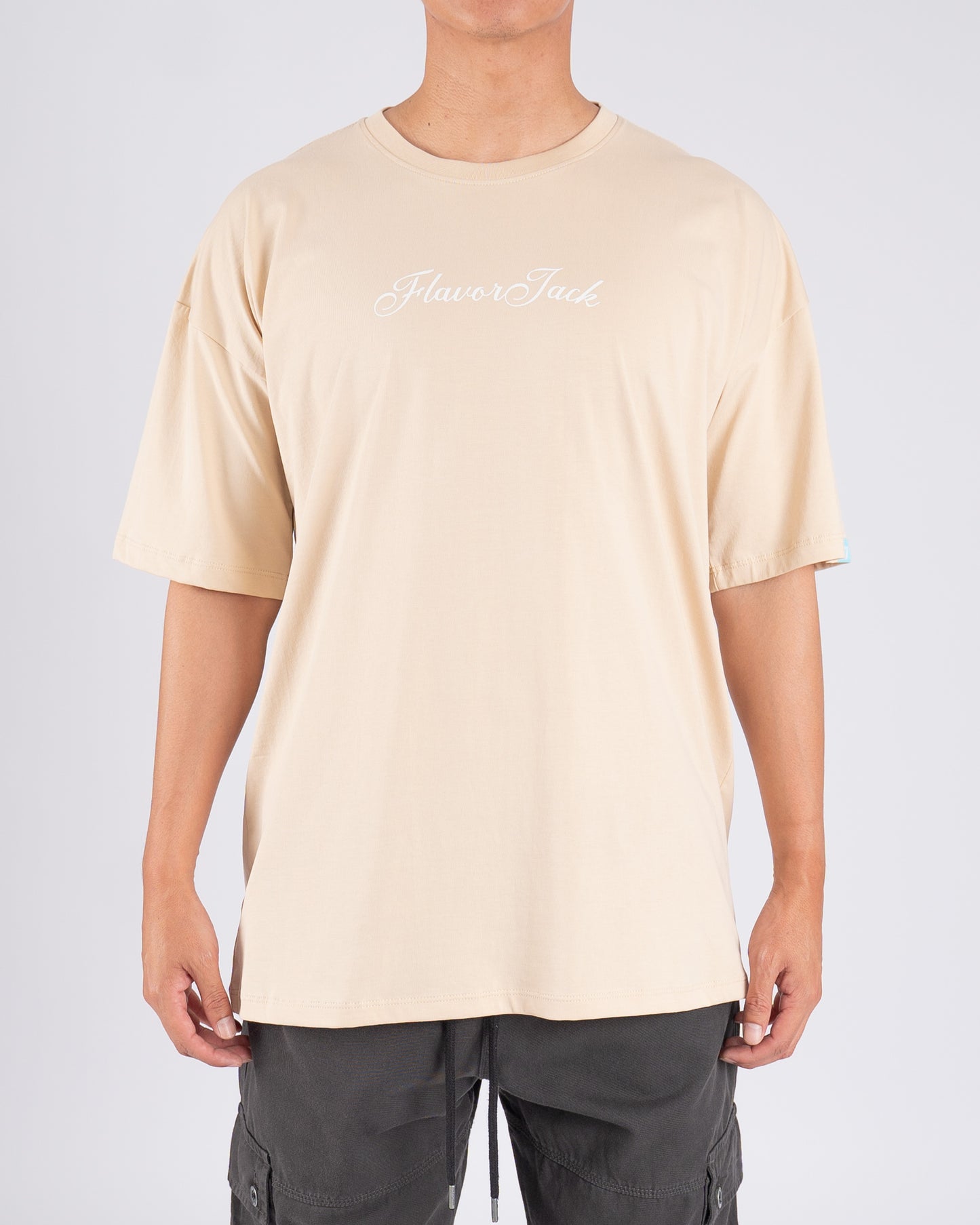 Script Oversize Tee Nude