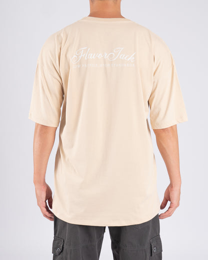 Script Oversize Tee Nude