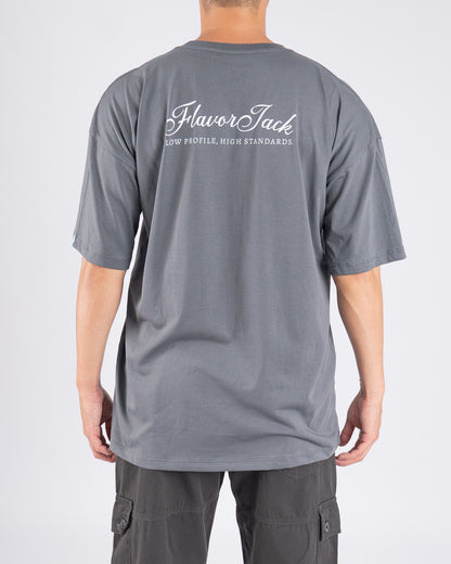 Script Oversize Tee Plomo