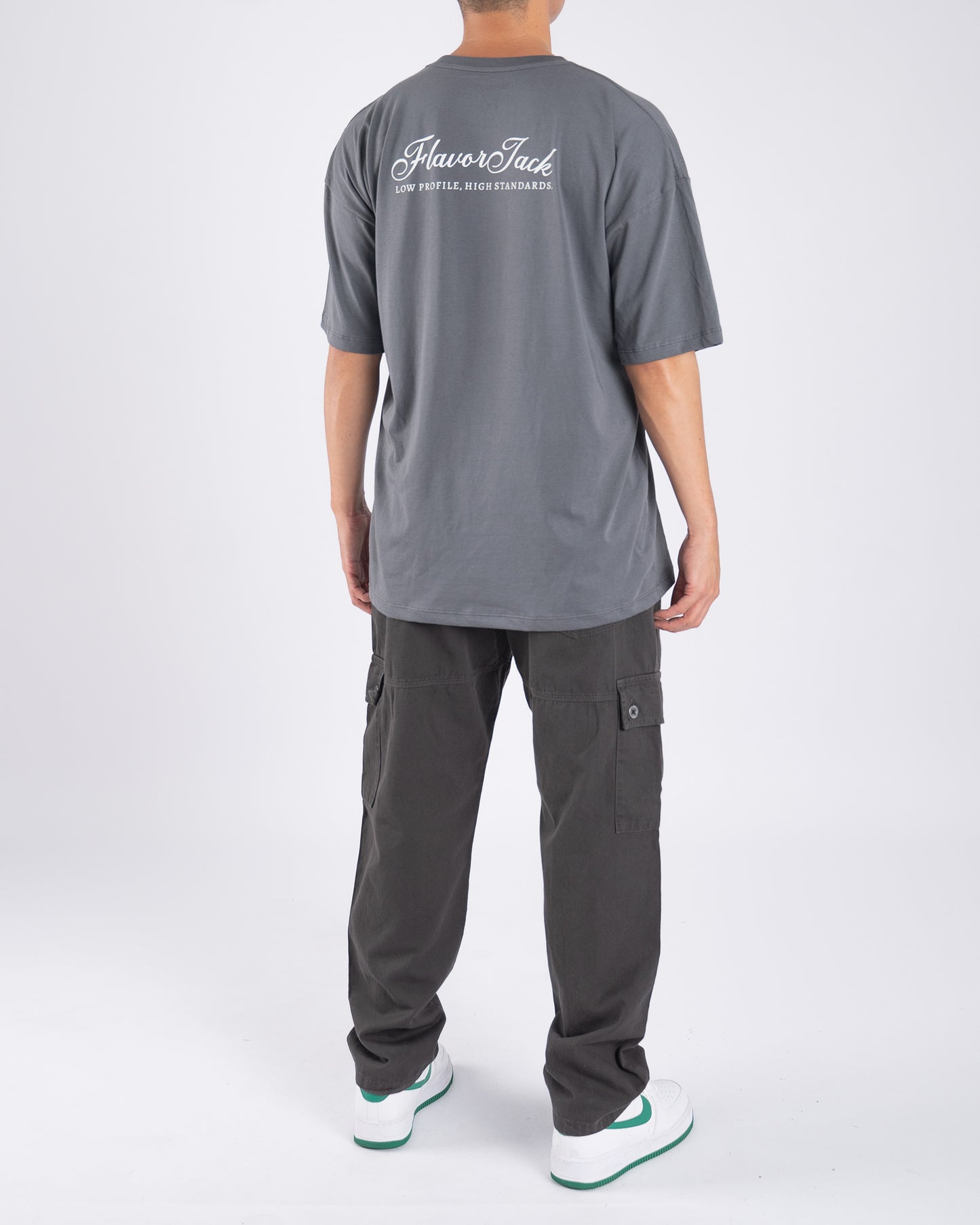 Script Oversize Tee Plomo