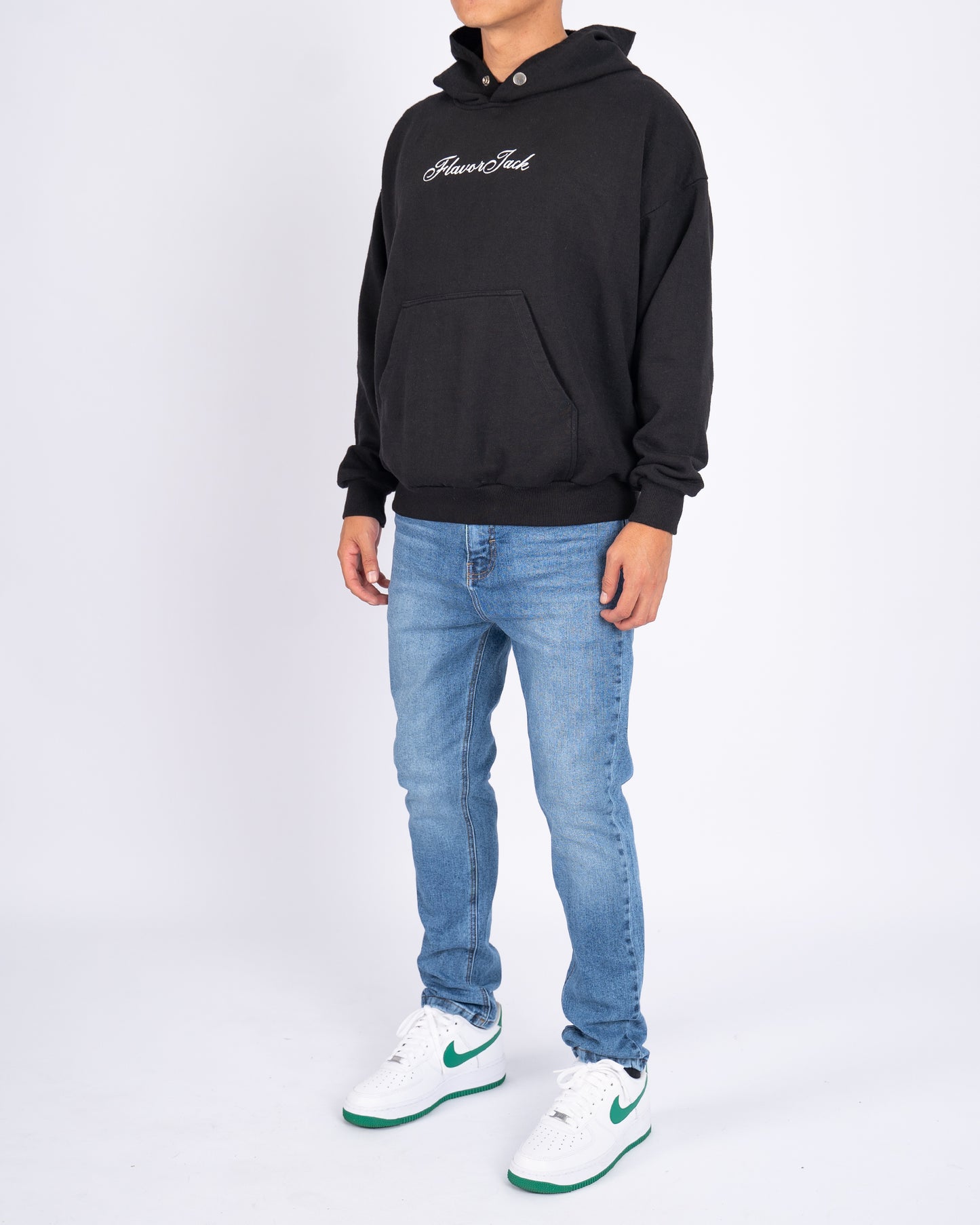 Script Regular Hoodie Negro