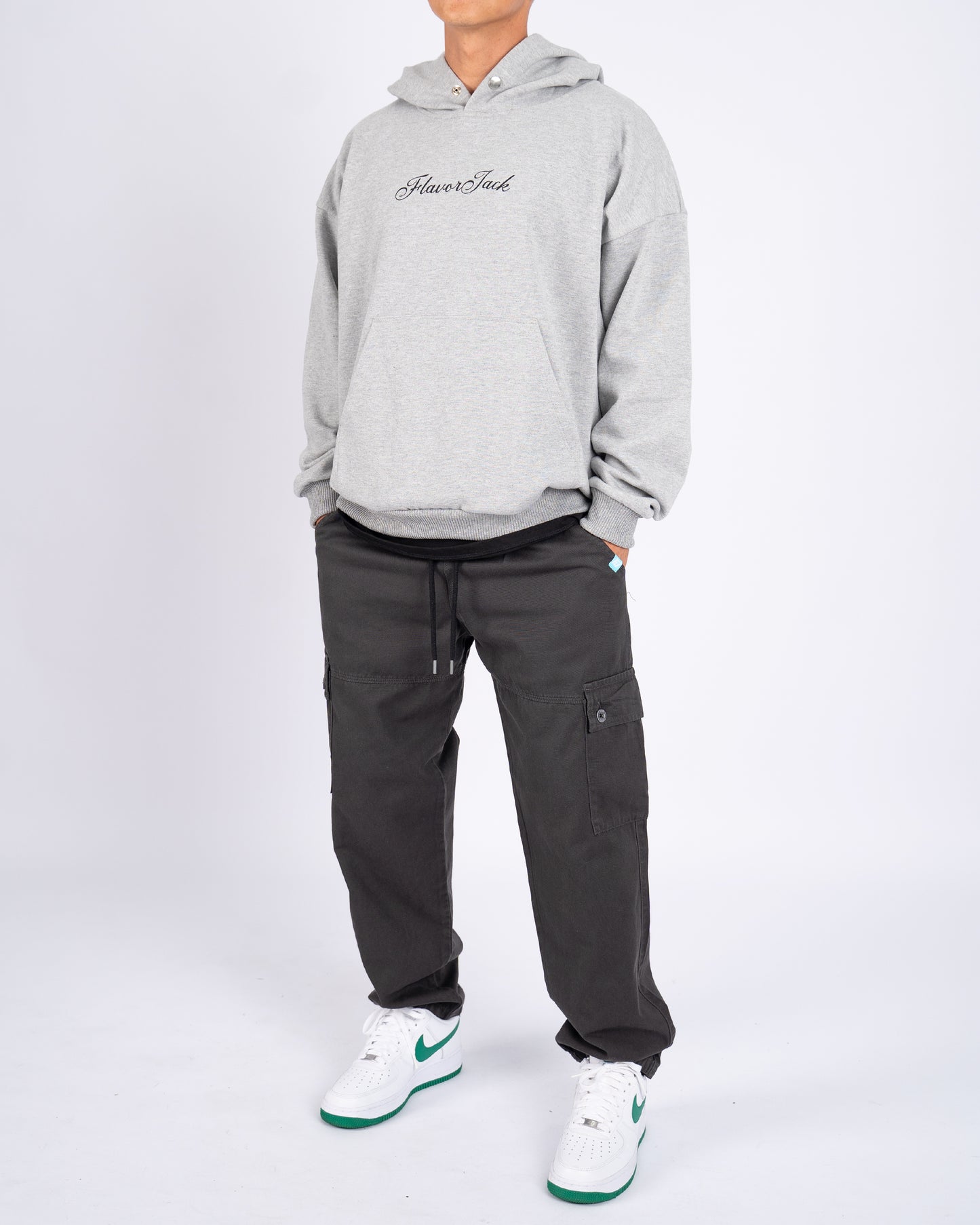 Script Oversize Hoodie Gris