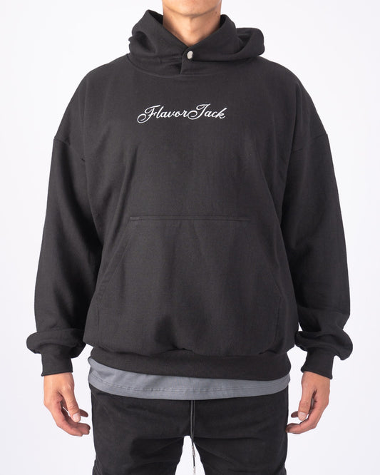 Script Oversize Hoodie Black