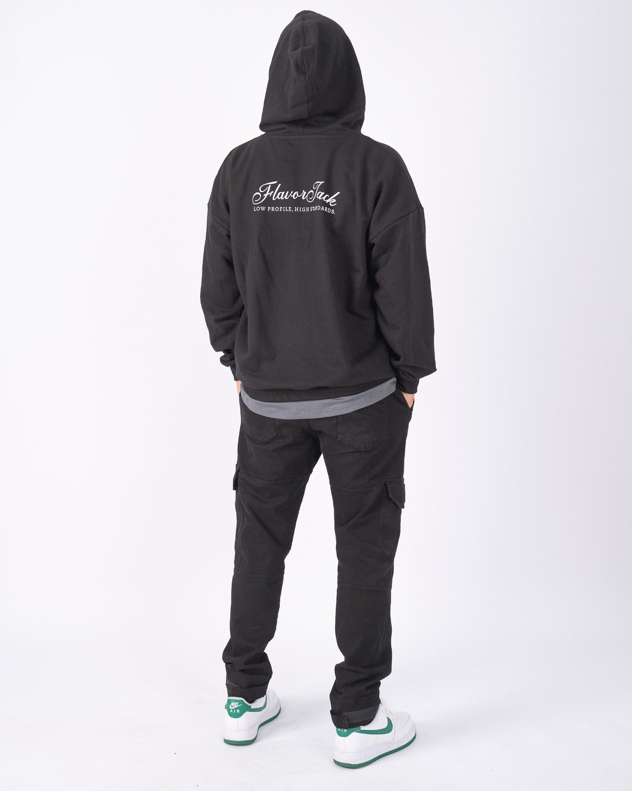 Script Oversize Hoodie Black