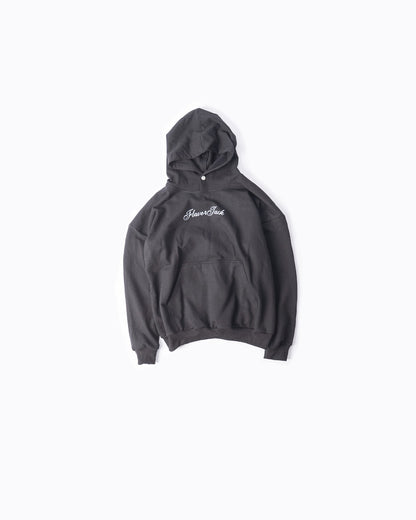 Script Oversize Hoodie Black